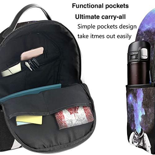 FONDSILVER Astronauta Walking On Moon Stock Mochila Escolar Unisex Bolsa para computadora portátil Bolsa Satchel Bolsa de Senderismo para niños niñas Mujeres Hombres Estudiantes