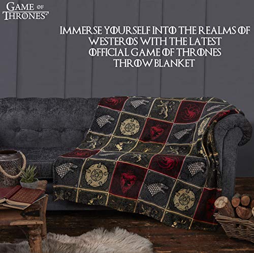 Game Of Thrones Juego de Tronos Regalos Merchandise Got Manta Super Suave para Cama Stark Lannister Targaryen Greyjoy Baratheon Tyrell Gran Casa Símbolos Westeros