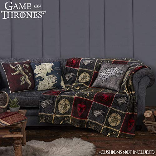 Game Of Thrones Juego de Tronos Regalos Merchandise Got Manta Super Suave para Cama Stark Lannister Targaryen Greyjoy Baratheon Tyrell Gran Casa Símbolos Westeros