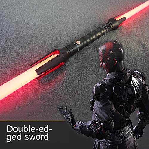 GYX Star Wars Lightsaber cos Accesorios Espada de Doble Cabeza con Efecto de Sonido Flash de Espada láser Espada de Doble Filo Juguete Mango Plateado (185 cm de Largo) 3 Garras (pulidas)