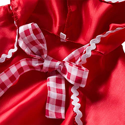 IBTOM CASTLE Disfraz de Caperucita Roja Traje del Vestido Niña Bebé Ropa Recien Nacido con Capa Vestido Infantil Deluxe Princesa de Niñas para Fiesta Carnaval Cumpleaños Cosplay Rojo 3-4 Años