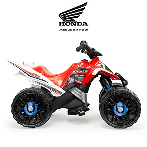 INJUSA – Quad Honda ATV de 12V Licenciado con Cambio de Marchas y Freno Eléctrico Recomendado a niños +3 Años, Color Rojo