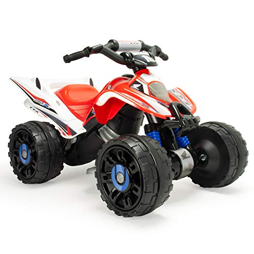 INJUSA – Quad Honda ATV de 12V Licenciado con Cambio de Marchas y Freno Eléctrico Recomendado a niños +3 Años, Color Rojo