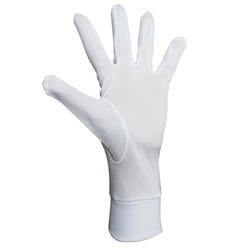 Jasmine Silk - Guantes de seda pura con forro térmico para esquí y bicicleta, talla pequeña (color marfil)