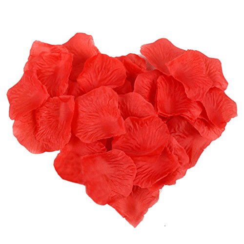 JJOnlineStore- 1000 Silk Rose Flower Petals Wedding Confetti Engagement Romantic Celebration Party Decoration (Red) by JJOnlineStore