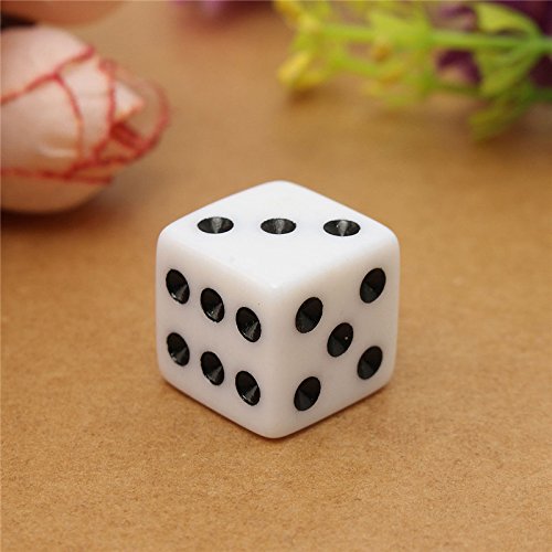 kentop 100 Dados Blanco Dados de 6 caras 8 mm Para matemáticas Aprendizaje, Casino, Juego, fijo y regalo