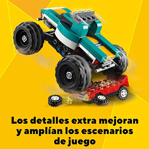 LEGO Creator - Monster Truck, 4x4 de Juguete, set 3 en 1, Construye un Dragster o un Coche, Juguete Recomendado a Partir de 7 Años (31101) , color/modelo surtido