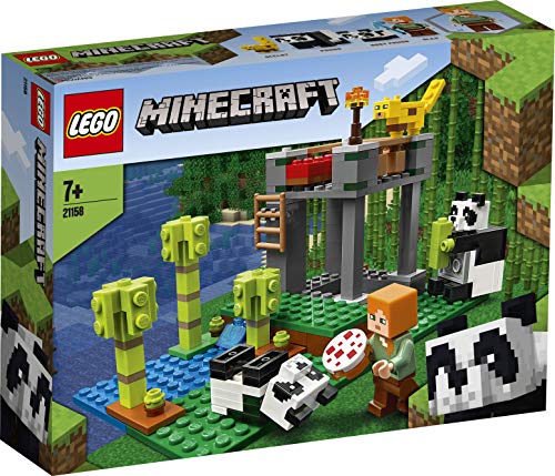 LEGO Minecraft - El Criadero de Pandas, Set de Construcción Inspirado en el Videojuego, Juguete para Recrear las Aventuras de los Personajes, Incluye Minifigura de Alex, Set a Partir de 7 Años (21158)