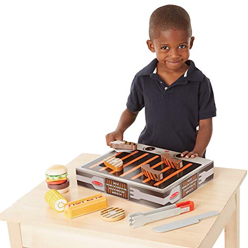 Melissa & Doug- Grill & Serve BBQ Set, Multicolor (19280)