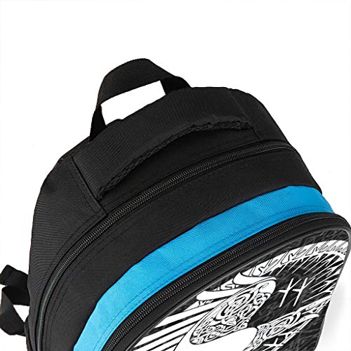 Mochila Escolar Vikingo Odin Runen Cuervo Mochila Escolar Mochila Daypack Mochila para niños Mochila de Ocio para niños y niñas Negro Negro 32x18x42 cm