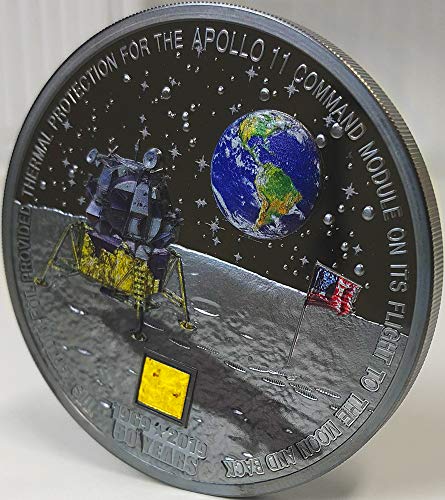 Moon Landing Aterrizaje Lunar Apollo 11 50 Aniversario 3 Oz Moneda Plata 20$ Cook Islands 2019