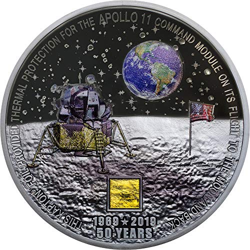 Moon Landing Aterrizaje Lunar Apollo 11 50 Aniversario 3 Oz Moneda Plata 20$ Cook Islands 2019