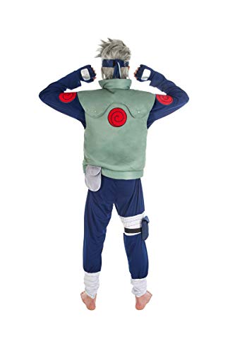 Naruto Disfraz Kakashi Hatake 8 Piezas Azul Verde - M