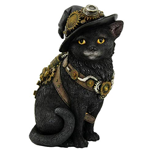 Nemesis Now Clockwork Kitty - Figura Decorativa (16,5 cm), Color Negro