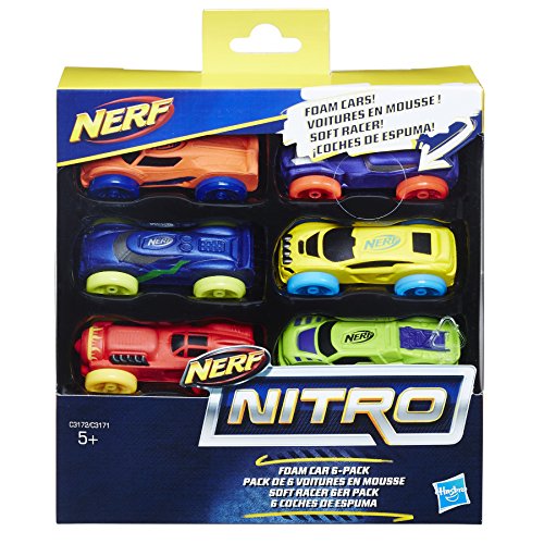 Nitro Coche Espuma 6 piezas Nerf, Multicolor (C3171EU4)