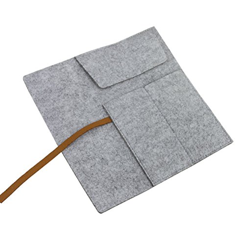 NUOLUX 2pcs Roll Up Felt lápiz titular de la pluma organizadores escuela estacionaria suministros bolsa bolsa de almacenamiento plegable envoltura caso cosmético bolsas (gris oscuro gris claro)