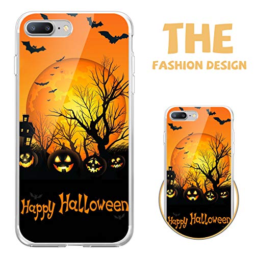 Oihxse Compatible con iPhone XS MAX Funda Silicona Transparente Suave Gel TPU Carcasa Ultra-Delgado Patrón Protector Caso para iPhone 10+ Plus Cover Bumper (Happy Helloween)