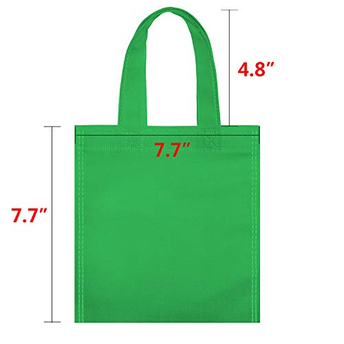 OOTSR 24 Piezas Bolsa de Tela Favor de Fiesta, 7.87 x 7.87 Pulgadas Bolsas no Tejidas con Asas para Regalos de cumpleaños para niños, bocadillos, Dulces, Juguetes, Manualidades, 8 Colores