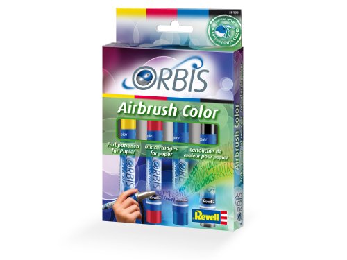 Orbis 30100 Set A - Set de recarga para aerógrafo (incluye 4 cartuchos de tinta), color amarillo, rojo, azul y negro [importado de Alemania]