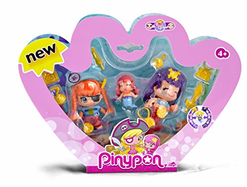 Pinypon - Pack de 3 Figuras Pirata y Sirenitas (Famosa 700013366)