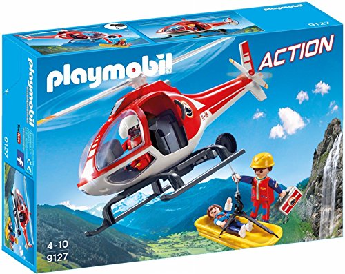 PLAYMOBIL- Bergretter-Helikopter Helicóptero de Rescate de Montaña, Multicolor, única (9127)