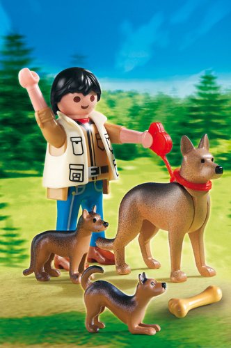 PLAYMOBIL Coleccionables Perros -  Pastor alemán con Cachorros , Juguete Educativo, 10 x 5 x 15 cm, (5211)