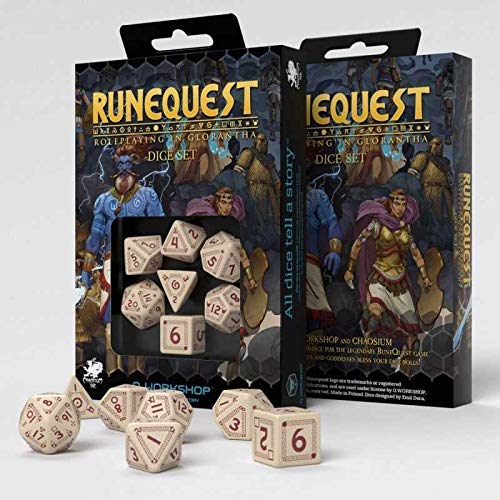 Q-Workshop QWORQU87 RuneQuest - Juego de 7 Dientes, Multicolor