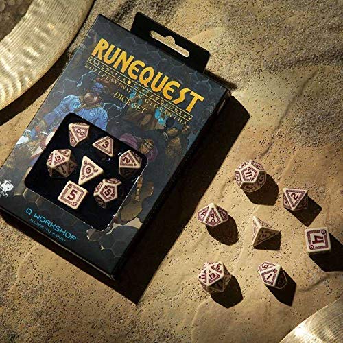 Q-Workshop QWORQU87 RuneQuest - Juego de 7 Dientes, Multicolor