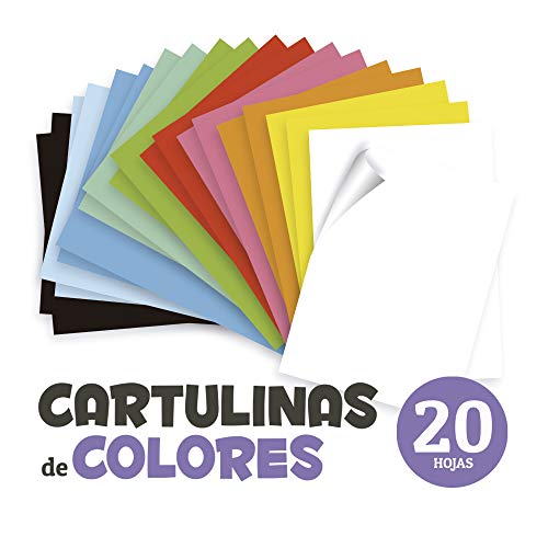 Quijote Paper World Pack 2 Blocs de Papel, Cartulinas, Hojas de colores, Papel Manuladidades, 20 Hojas A4, 160gr/m² para Manualidades, Dibujo, Diseños,etc. 10 colores