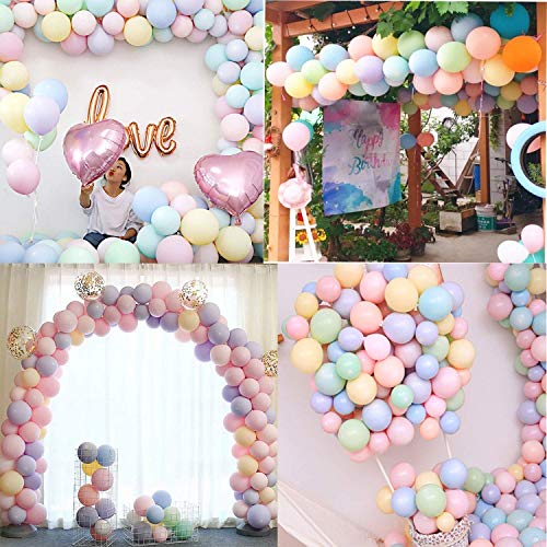 QYY 100pcs Globos Pastel Globos Macaron Pastel Color Globo de Latex para Graduaciones, Fiestas, cumpleaños, día de San Valentín, Decoraciones