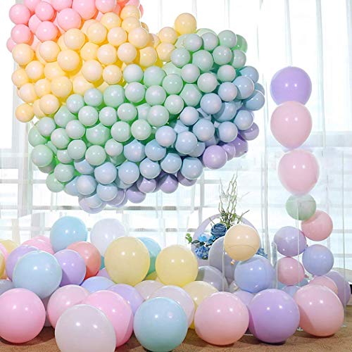 QYY 100pcs Globos Pastel Globos Macaron Pastel Color Globo de Latex para Graduaciones, Fiestas, cumpleaños, día de San Valentín, Decoraciones