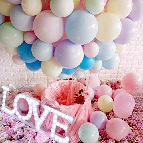 QYY 100pcs Globos Pastel Globos Macaron Pastel Color Globo de Latex para Graduaciones, Fiestas, cumpleaños, día de San Valentín, Decoraciones