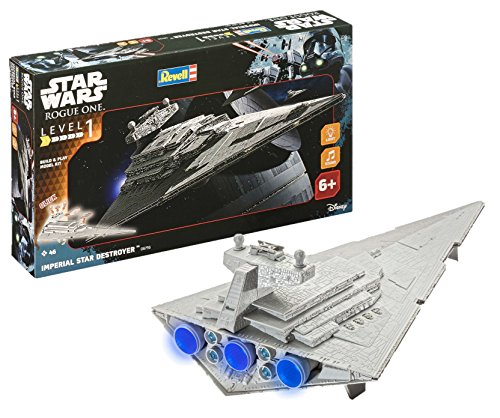 Revell Wars Build & Play Imperial Star Destroy, con Luces y Sonidos, Escala 1:4000 (6756)(06756)