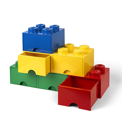 Room Copenhagen-40061731 Caja de Almacenaje Apilable, Ladrillo 8 pomos, 2 Cajones, 9.4 l, Color Azul (Blue), 50 x 25 x 18 cm (Lego 40061731)