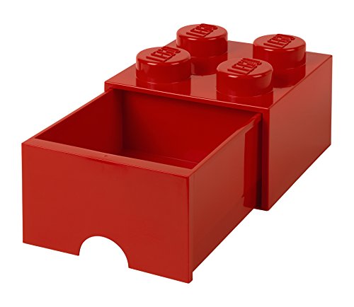 Room Copenhagen-Lego Ladrillo 4 pomos, 1 cajón, Caja de almacenaje apilable, 4,7 l 40051730