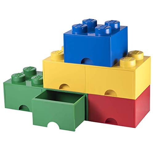 Room Copenhagen-Lego Ladrillo 4 pomos, 1 cajón, Caja de almacenaje apilable, 4,7 l 40051734