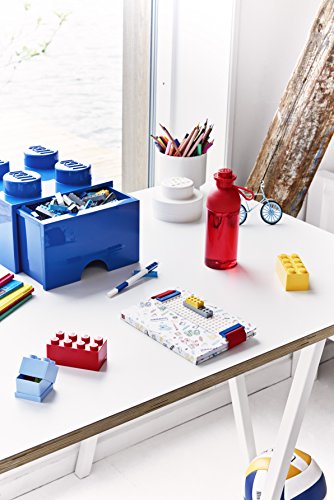 Room Copenhagen-Lego Ladrillo 4 pomos, 1 cajón, Caja de almacenaje apilable, 4,7 l, Color 023-bright Blue, 12,5 x 12,5 x 18 cm 40051731