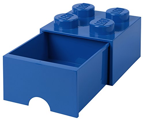 Room Copenhagen-Lego Ladrillo 4 pomos, 1 cajón, Caja de almacenaje apilable, 4,7 l, Color 023-bright Blue, 12,5 x 12,5 x 18 cm 40051731