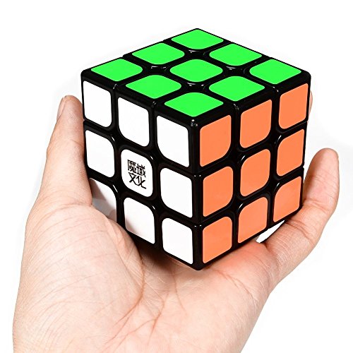 Roxenda Moyu Aolong profesional Cubo Mágico 3x3x3 Puzzle cubo de la velocidad V2 juguetes clásicos (Black)