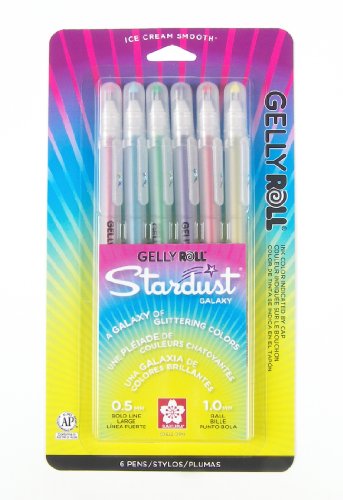 Sakura 37379 - Paquete de 5 bolígrafos de tinta de gel Gelly Roll de punta fina, Stardust 6-pc Galaxy, Unidad