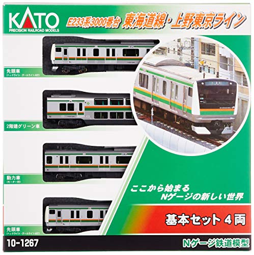 sistema medidor E233 KATO N 3000 series de la linea Tokaido Ueno de Tokio Linea baesica 4-car set tren de ferrocarril modelo 10-1267