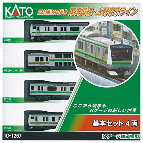 sistema medidor E233 KATO N 3000 series de la linea Tokaido Ueno de Tokio Linea baesica 4-car set tren de ferrocarril modelo 10-1267