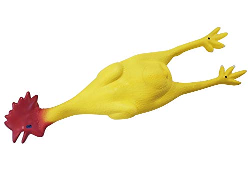 Smiffy's-97143 Pollo de Caucho desplumado, 58cm/23 Pulgadas, Color Amarillo, No es Applicable (97143)