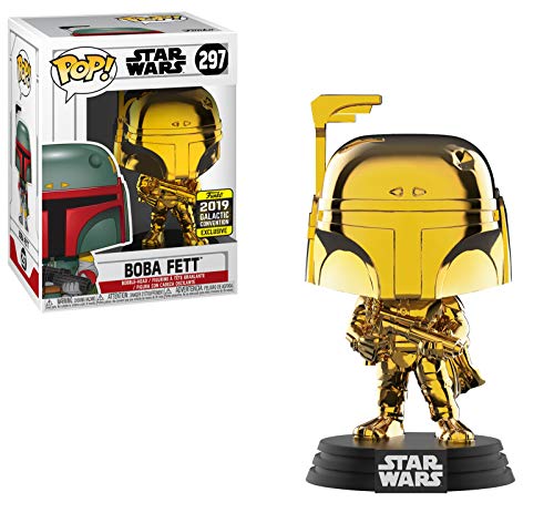 STAR WARS Funko Pop Chrome Boba Fett – Figura realizada en Vinilo y de Unos 9 cm de Altura (2019 Galactic Convention)