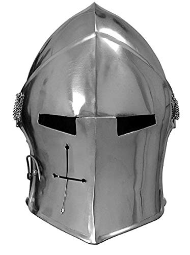 The New Antique Store Casco Medieval funcional acampanado de combate de combate de Barbuta