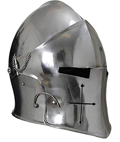 The New Antique Store Casco Medieval funcional acampanado de combate de combate de Barbuta