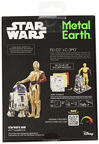 Tierra del Metal C3PO y R2D2 Juego de Modelos Metal Coloreado