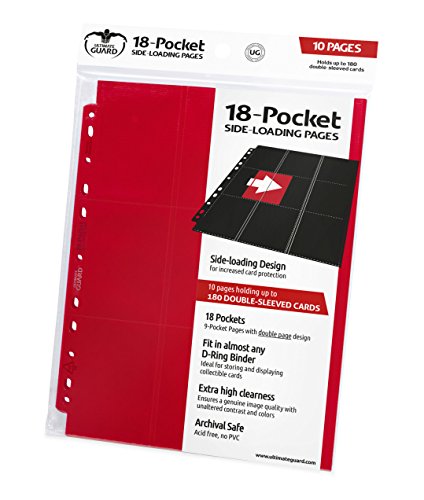 Ultimate Guard 18-Pocket Pages Side-Loading Rojo (10)