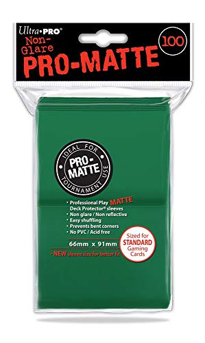 Ultra Pro- Green Abysse Pro-Matte Protectores de baraja de Cartas, 100 en Total, (6,6 x 9,1 cm), Color Verde (Ultra ProACCPRO044-Green)