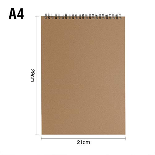 VEESUN Bloc de Dibujo A4, 2pcs Cuaderno de Dibujo Bonitos Sketchbook con Tapa Dura 30 Hojas, DIY Libros de Visitas para Escribir Dibujo Adecuado para Lápiz Acuarela Dibujo Escritura, 160 GSM